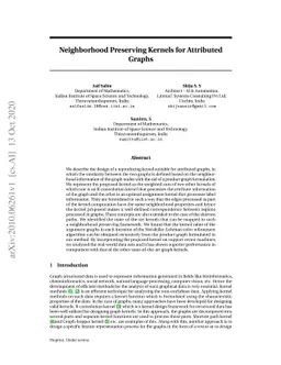 Neighborhood Preserving Kernels for Attributed Graphs