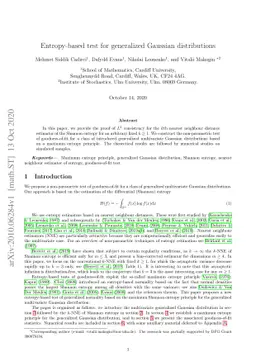 Entropy-based test for generalized Gaussian distributions