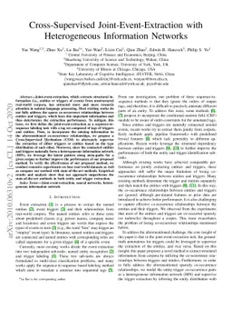 Cross-Supervised Joint-Event-Extraction with Heterogeneous Information
  Networks