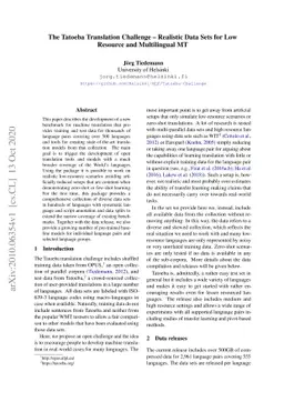 The Tatoeba Translation Challenge -- Realistic Data Sets for Low
  Resource and Multilingual MT
