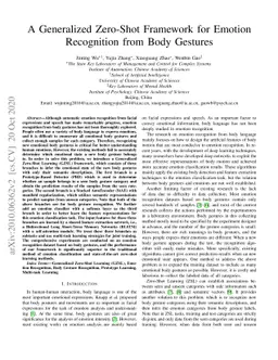 A Generalized Zero-Shot Framework for Emotion Recognition from Body
  Gestures