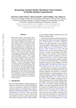 Interpreting Attention Models with Human Visual Attention in Machine
  Reading Comprehension