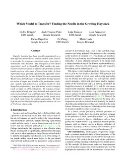 Which Model to Transfer? Finding the Needle in the Growing Haystack