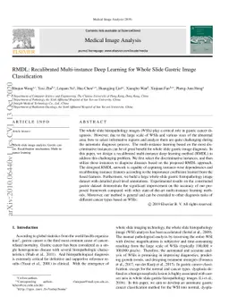 RMDL: Recalibrated multi-instance deep learning for whole slide gastric
  image classification