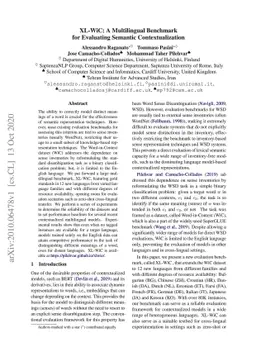 XL-WiC: A Multilingual Benchmark for Evaluating Semantic
  Contextualization