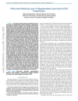 Piece-wise Matching Layer in Representation Learning for ECG
  Classification