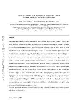 Modeling Atmospheric Data and Identifying Dynamics: Temporal Data-Driven
  Modeling of Air Pollutants