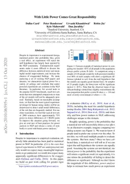 With Little Power Comes Great Responsibility