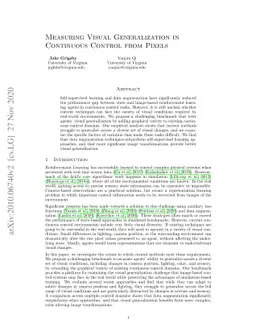 Measuring Visual Generalization in Continuous Control from Pixels