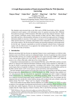 A Graph Representation of Semi-structured Data for Web Question
  Answering