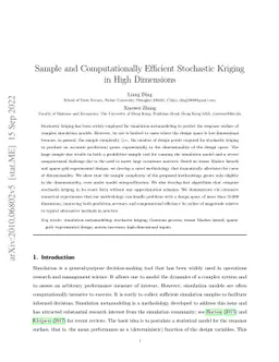 Sample and Computationally Efficient Stochastic Kriging in High
  Dimensions