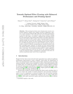Towards Optimal Filter Pruning with Balanced Performance and Pruning
  Speed