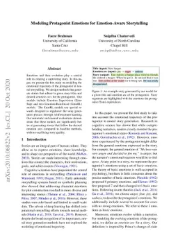 Modeling Protagonist Emotions for Emotion-Aware Storytelling