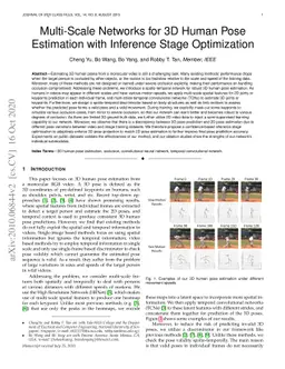 Multi-Scale Networks for 3D Human Pose Estimation with Inference Stage
  Optimization