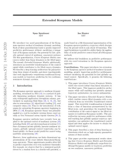 Extended Koopman Models