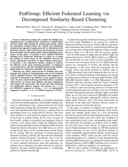 FedGroup: Efficient Clustered Federated Learning via Decomposed
  Data-Driven Measure