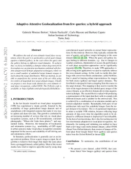 Adaptive-Attentive Geolocalization from few queries: a hybrid approach