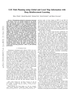 UAV Path Planning using Global and Local Map Information with Deep
  Reinforcement Learning
