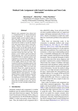 Medical Code Assignment with Gated Convolution and Note-Code Interaction