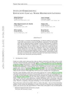 InstantEmbedding: Efficient Local Node Representations