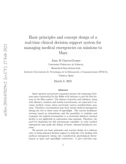 Basic principles and concept design of a real-time clinical decision
  support system for managing medical emergencies on missions to Mars