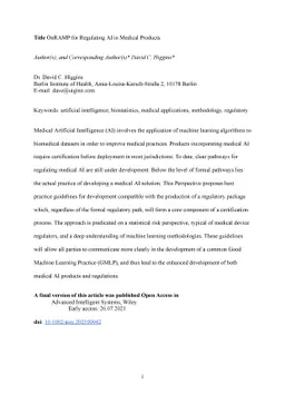 OnRAMP for Regulating AI in Medical Products