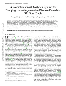 A Predictive Visual Analytics System for Studying Neurodegenerative
  Disease based on DTI Fiber Tracts