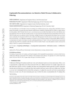 Explainable Recommendations via Attentive Multi-Persona Collaborative
  Filtering