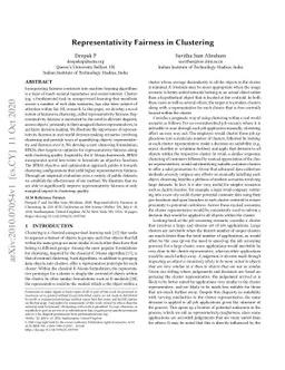 Representativity Fairness in Clustering