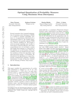 Optimal quantisation of probability measures using maximum mean
  discrepancy