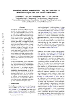 Summarize, Outline, and Elaborate: Long-Text Generation via Hierarchical
  Supervision from Extractive Summaries