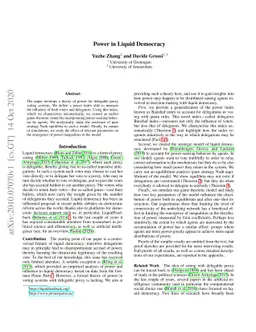 Power in Liquid Democracy