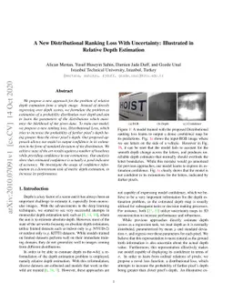 A New Distributional Ranking Loss With Uncertainty: Illustrated in
  Relative Depth Estimation
