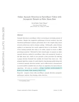 Online Anomaly Detection in Surveillance Videos with Asymptotic Bounds
  on False Alarm Rate