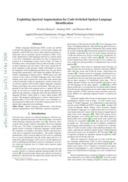 Exploiting Spectral Augmentation for Code-Switched Spoken Language
  Identification