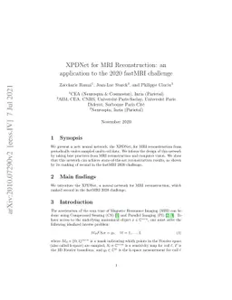 XPDNet for MRI Reconstruction: an application to the 2020 fastMRI
  challenge