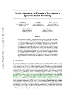 Causal Inference in the Presence of Interference in Sponsored Search
  Advertising