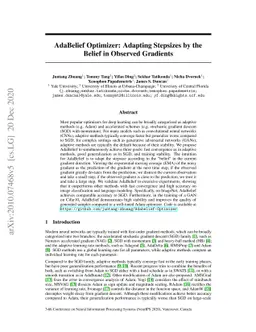 AdaBelief Optimizer: Adapting Stepsizes by the Belief in Observed
  Gradients
