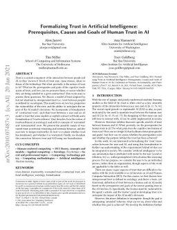 Formalizing Trust in Artificial Intelligence: Prerequisites, Causes and
  Goals of Human Trust in AI