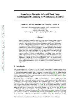 Knowledge Transfer in Multi-Task Deep Reinforcement Learning for
  Continuous Control