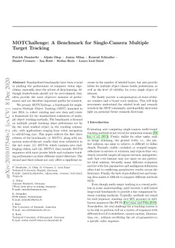 MOTChallenge: A Benchmark for Single-Camera Multiple Target Tracking