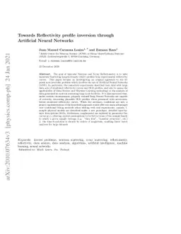 Towards Reflectivity profile inversion through Artificial Neural
  Networks