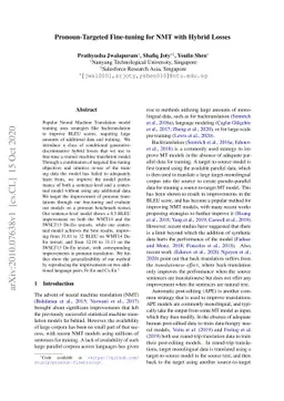 Pronoun-Targeted Fine-tuning for NMT with Hybrid Losses