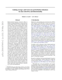 Linking average- and worst-case perturbation robustness via class
  selectivity and dimensionality