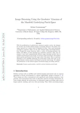 Image Denoising Using the Geodesics' Gramian of the Manifold Underlying
  Patch-Space