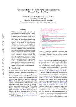 Response Selection for Multi-Party Conversations with Dynamic Topic
  Tracking