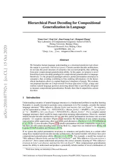 Hierarchical Poset Decoding for Compositional Generalization in Language