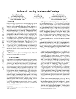 Federated Learning in Adversarial Settings