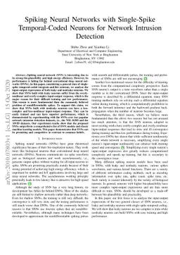 Spiking Neural Networks with Single-Spike Temporal-Coded Neurons for
  Network Intrusion Detection