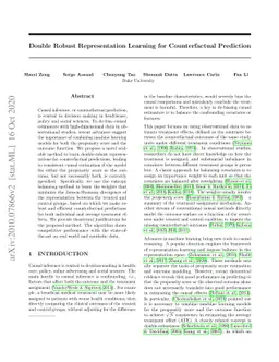 Double Robust Representation Learning for Counterfactual Prediction